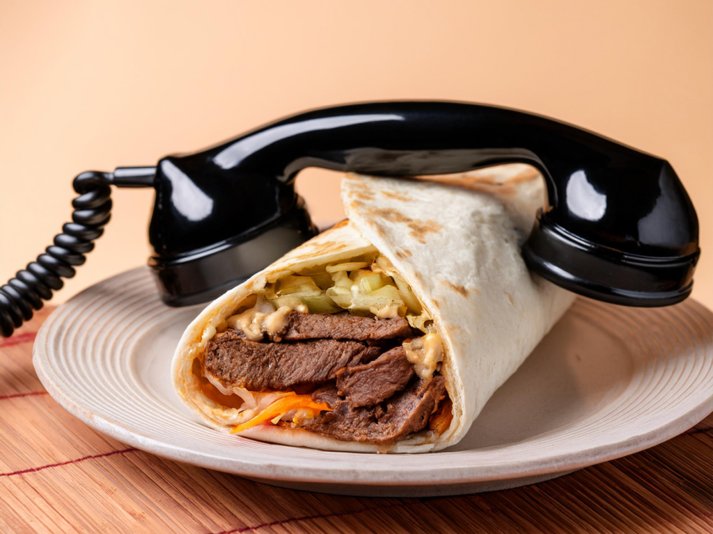 teléfono encima de un taco francés